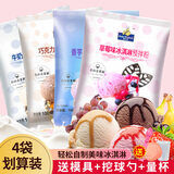 焙芝友 冰淇淋粉 家用手工自制冰激凌粉 雪糕甜筒夏日小摊烘焙原料 草莓+牛奶+巧克力+抹茶【有赠】