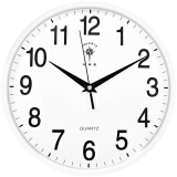 北极星（POLARIS）挂钟 时尚创意客厅钟表简约石英钟2842白色30cm