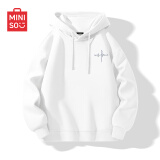 名创优品（MINISO）连帽卫衣男重磅宽松春秋季休闲高级感青少年潮流外套 白 XL