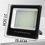 超亮LED投光灯2000w瓦施工工地大功率工业照明射灯户外室外探照灯 LED 强光防水 400W 白光