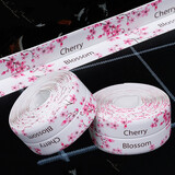 自粘厨房水槽美缝贴洗漱台墙角亚克力透明印花防水条防油防霉胶带 白底粉色樱花