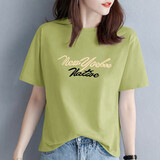 恋人世家时尚短袖t恤女2025夏季新款韩版宽松百搭显瘦胖休闲体恤女上衣女 短袖(款式 图案 颜色) 随机发j XL 建议125-140斤