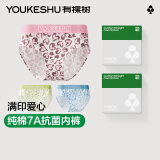 有棵树内裤女纯棉7A抗菌裆满印爱心情侣中腰柔软透气可爱少女生三角短裤