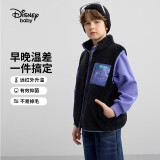 迪士尼（DISNEY）童装儿童男童舒棉绒马甲保暖抑菌抗静电背心24冬DB341DE06黑110