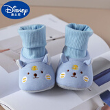 迪士尼（Disney）婴儿鞋子春秋软底男女宝宝鞋袜新生儿袜子鞋0-1岁冬季3防掉7个月8 22ht92-春秋蓝色 1双 内长11.0cm 0-6个月