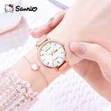 Hello Kitty女士女生手表 凯蒂猫轻奢双日历石英表初中高中学生手表 生日开学