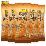 芭蜂（HBAF） 蜂蜜黄油扁桃仁  韩国进口 杏仁巴旦木 腰果混合果仁每日坚果 焦糖味盐焗扁桃仁 35g*5袋