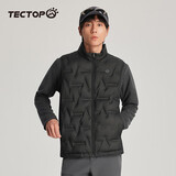 探拓（TECTOP）鸭绒羽绒服马甲男轻薄保暖上衣 男款云墨黑 XL