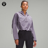 lululemon丨Cinch-Back 女士徒步后背抽绳半拉链套头夹克 LW4BUSS 暗薰衣草 XL /12