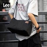 LEE潮牌休闲斜挎包男户外运动单肩包上课书包通勤包包春夏季吐司包女 黑色-牛仔布（绳结款）