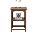 春色田园实木中式圈椅围椅三件套茶桌椅皇宫椅榆木官帽椅太师椅仿古主人椅 胡桃色/双层茶几