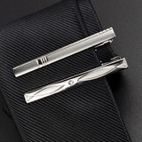 叕二叕西装领带夹男士正装商务领带别针银色卡扣领夹保安领带夹子领带扣 B款