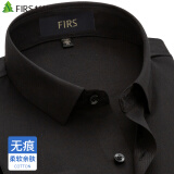 杉杉（FIRS）无痕衬衫男长袖蓝灰色2025春季四面弹商务休闲中年爸爸高档衬衣 FQC818-3纯黑色 42