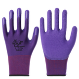 弹力王手套劳保耐磨工作男工地干活劳动乳胶发泡王橡胶透气男女弹 紫色发泡L309  大号【12双】