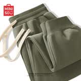 名创优品（MINISO）裤子男春季重磅小脚卫裤青少年运动潮流百搭休闲长裤 灰绿 L