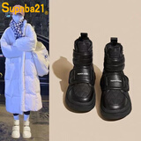 Supnba21雪地靴女加绒加厚棉鞋女鞋2025冬季新款厚底防水防滑保暖东包鞋 黑色 38