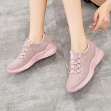 回力 Warrior 休闲鞋加厚软底女鞋 透气网面鞋户外健步鞋 时尚百搭运动鞋 WXY(S)-0106C 粉色 38