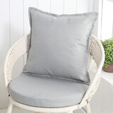 藤椅坐垫抱枕组合圆形椅垫棉麻加厚垫田园布艺亚麻靠枕坐垫可拆洗 银灰色亚麻1个抱着加1个坐垫 45x45cm