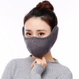 SN.SU.SK护耳罩保暖男女户外防风护耳套冬防寒耳朵耳包耳暖护脸冬口罩骑行 耳朵加厚两用款-灰色