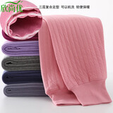 欣尚优中老年人保暖裤女纯棉老人棉裤高腰加厚夹棉冬单件秋裤内穿棉毛裤 皮粉 L 100 推荐100-120斤