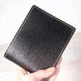 风泊手工 真皮短款休闲钱包 头层牛皮钱包手工钱夹男士皮夹新款刻字钱包 放驾驶证皮夹 diy自制钱包 黑色吉象纹成品