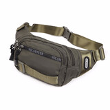 斯帕曼腰包男2025新款运动男包休闲男士胸包多功能户外斜挎包骑行单肩包 绿色