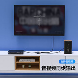 毕亚兹 HDMI转色差转换器 分量线ypbpr 音频同步 高清播放老电视 高清转色差三色线 z9