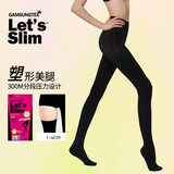 Let's slim丝袜秋冬连裤袜防勾丝压力打底裤袜长筒袜光腿神器高弹黑色打底袜 300M黑色连脚 (商家全国仓) 1双 均码