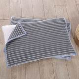 苓磐【厂家直销】老粗布枕巾加厚加大单人枕巾四季透气吸汗枕头巾 深灰细条 单只装（实发1只枕巾）