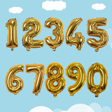 演绎 生日装饰数字0-9金色铝膜气球宝宝周岁派对520求婚场景布置背景