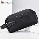暇步士（Hush Puppies）男士手包帆布包大容量手抓包时尚收纳包饺子包休闲手拿包男包 黑色5713
