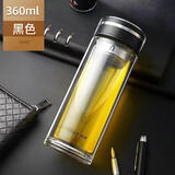 富光玻璃杯男双层水晶厚底高硼高透明水杯子 X1924直杯360ml