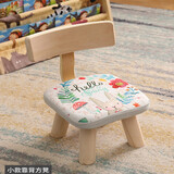 梵俪琳 小凳子家用靠背椅椅子实木木凳板凳宝宝矮凳布艺靠椅矮款小型 39cm高-咪咕兔-【可拆洗】