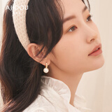 AJIDOU阿吉豆耳钉圆环拼接珍珠耳环专柜同款时尚百搭新年送女友老婆