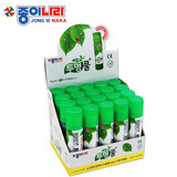 纸世界 JONG IE NARA  25g 韩国进口固体胶棒 南韩办公透明胶棒25g（20支装）