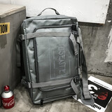 沫茵 书包男潮牌背包男ins风高中大学生书包韩版大容量休闲旅行包个性学生初中生时尚运动多功能包 深灰色【四用款】