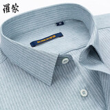 罗蒙 长袖衬衫男 春季新款商务休闲衬衫男士白领工作服格子衬衣男 3118-3长袖 40