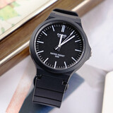 卡西欧（CASIO）手表学生小黑表简约指针石英电子表 手表男女考试手表时尚运动表 MW-240-1E 43mm大表盘