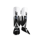 BN FIGHT拳击护腿 泰拳散打护胫连脚背比赛训练护具 白色 青少年M码  1.35米-1.55米