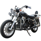 杰帆（JF）摩托车跑车可上牌电喷跨骑太子款复古街车跨骑叛逆者骑士车  黑色