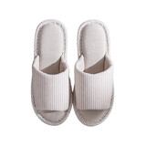 merdor拖鞋 可爱亲子儿童拖鞋 夏季室内情侣防滑软底家居拖鞋 春秋四季地板拖鞋男女士 米色-棉布底 M(38-39)