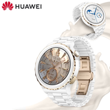 华为（HUAWEI）【新年礼物】华为手表小锦鲤原装GT3 Pro女款陶瓷版运动智能电话女士腕表ecg心电图血氧监测 原厂GT3 Pro【43mm白色陶瓷表带】金色表圈