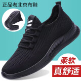 福顺缘（FUSHUNYUAN） 老北京布鞋软底防滑透气休闲户外运动跑步加肥宽松大码男单鞋 黑色 40