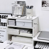 坤奉书桌桌面好物笔记本电脑增高架宿舍办公桌大学生置物架电脑收纳盒 三层标准款【书架款】升级加厚