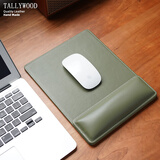TALLYWOOD鼠标垫护腕真皮手腕垫创新磁吸二合一自由组合头层牛皮护手腕托慢回弹柔软舒适商务办公礼品定制 橄榄绿【真皮磁吸二合一】