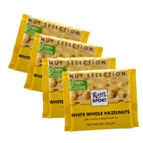 瑞特滋（RITTER SPORT） 德国进口全榛子果仁牛奶黑巧克力排块100g*4块瑞特斯波德 全榛子白巧4块组合装400g