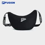 FILA FUSION斐乐潮牌情侣款挎包饺子包单肩包斜挎包包 深黑-BK XS
