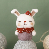 哈尼 手工毛毡diy玩偶搓搓乐打发时间手工diy戳戳乐羊毛毡材料包 小兔子