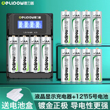 德力普（Delipow）充电电池 5号电池12节配液晶显示屏充电器套装 适用遥控器/电子秤/鼠标键盘/儿童玩具等