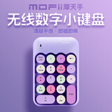 摩天手 X910 无线笔记本数字小键盘 USB无线键盘 迷你财务会计键盘 银行键盘 紫色混彩
